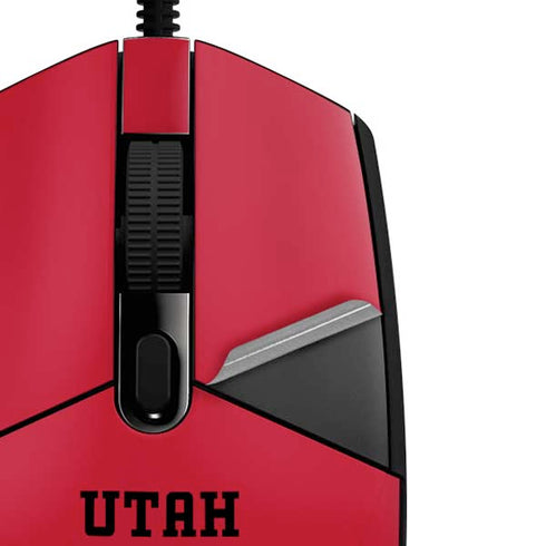 University of Utah Utes Text on Red G203 Prodigy RGB Wired Gaming Mouse Skin